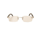 Silver And Grey Rectangle Buffalo Horn Eyeglasses