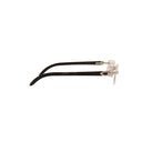 Silver And Black Rectangle Buffalo Horn Eyeglasses
