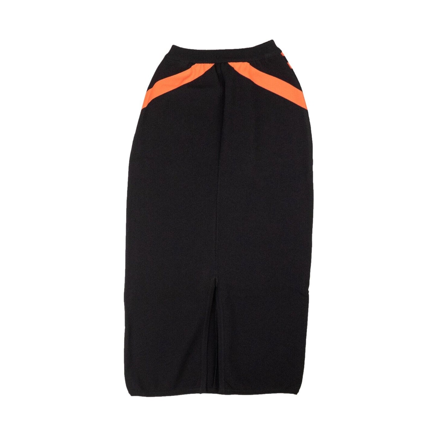 Marcelo Burlon Knit Diagonal Tube Midi Skirt - Black/Faded Orange