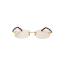 Gold And Brown Tortoise Rectangle Sunglasses
