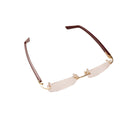 Gold And Burgundy Rectangle Eyeglasses