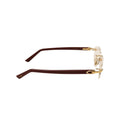 Gold And Burgundy Rectangle Eyeglasses