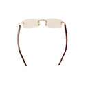 Gold And Burgundy Rectangle Eyeglasses