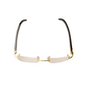 Gold And Black Rectangle Buffalo Horn Eyeglasses
