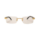 Gold And Black Rectangle Buffalo Horn Eyeglasses