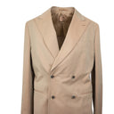 Sand Brown Cotton Double-Breasted Suit 8R