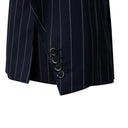 Navy And White Wool Double-Breasted Suit 8R
