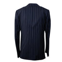 Navy And White Wool Double-Breasted Suit 8R