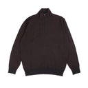 Tobaco Brown Cashmere Mezzocollo Zip Sweater