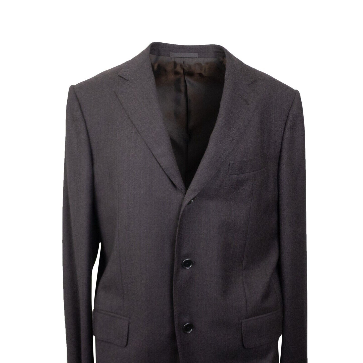 Brown Wool Single Breasted Suit 7R