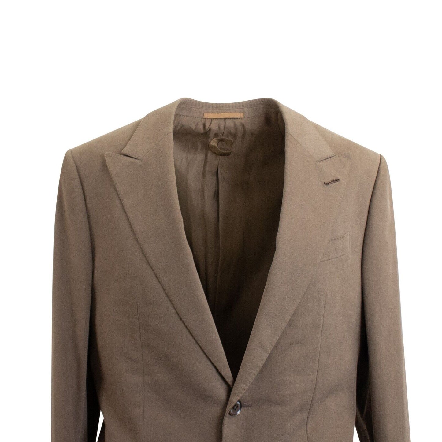 Peanut Brown Cotton Blend Single Breasted Suit 10R