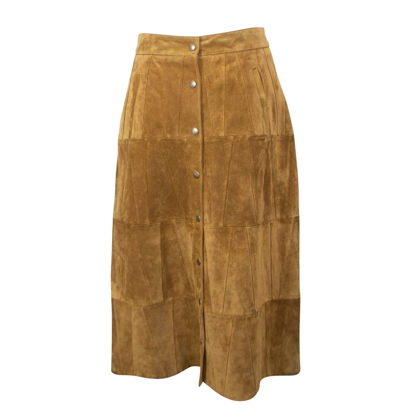 NWT SAINT LAURENT Brown Suede Calfskin Pecil Skirt