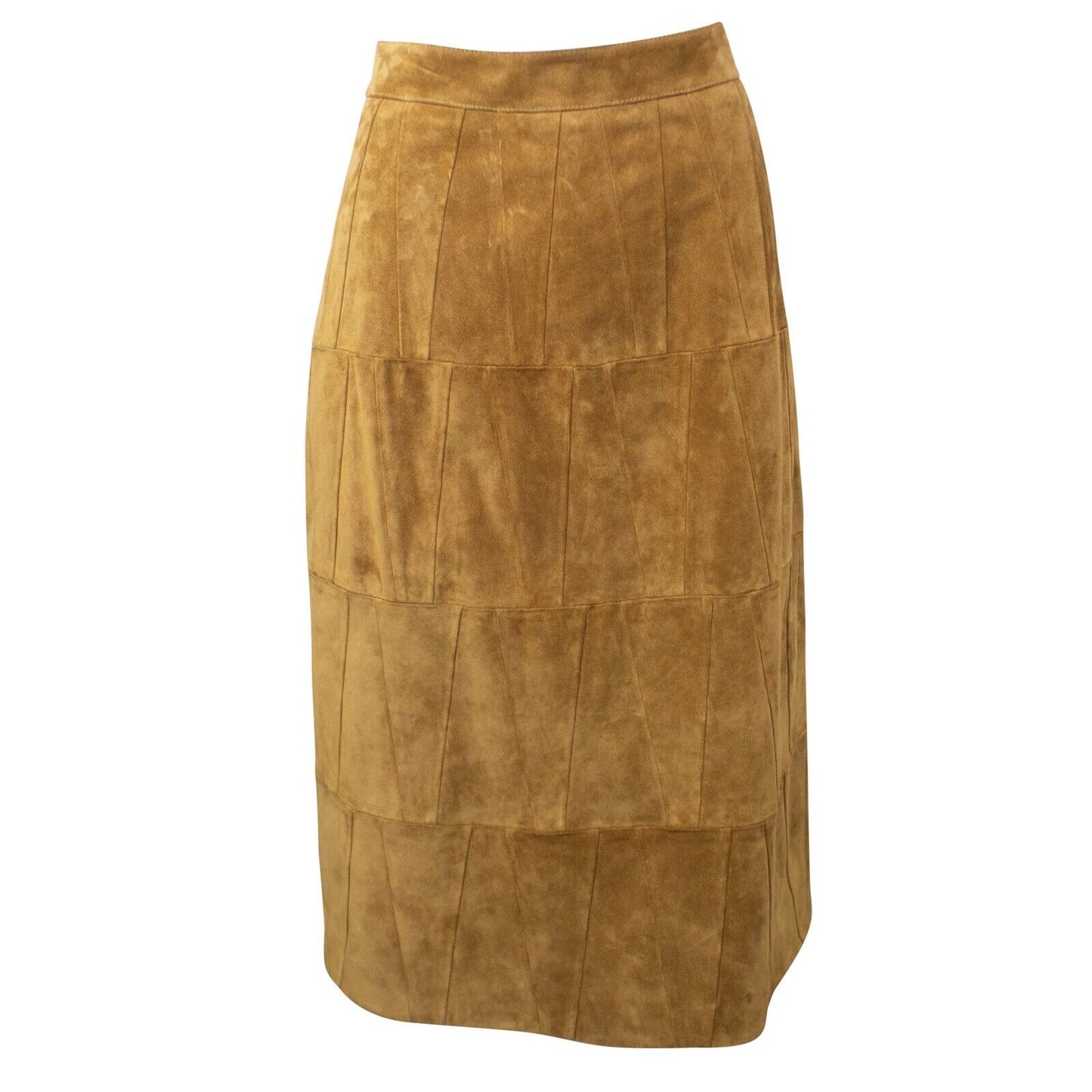 NWT SAINT LAURENT Brown Suede Calfskin Pecil Skirt