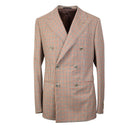 Brown And Orange Plaid Wool Double-Breasted Suit 9R