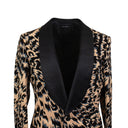 Light Orange And Black Fur Pattern Suit Jacket