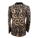 Light Orange And Black Fur Pattern Suit Jacket