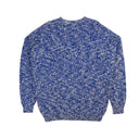 Blue Intarsia Speckled Wool Sweater