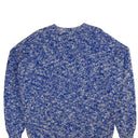 Blue Intarsia Speckled Wool Sweater