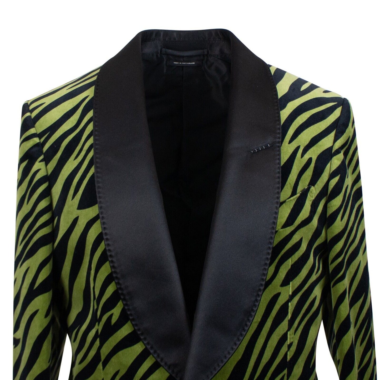 Green And Black Shelton Zebra Print Suit Jacket