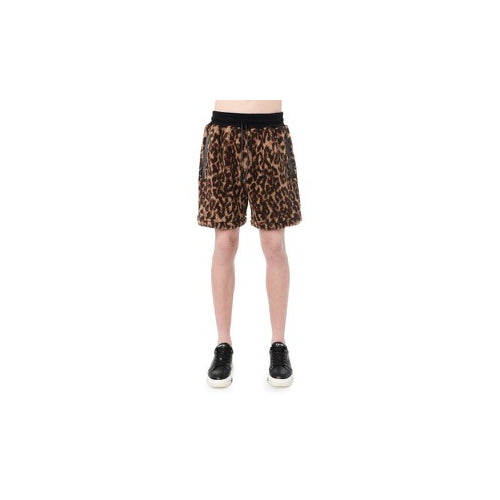 Amiri Printed Leopard Fleece Shorts - Brown