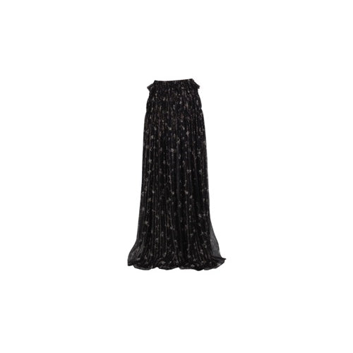 Amiri Floral Chiffon Maxi Skirt - Black