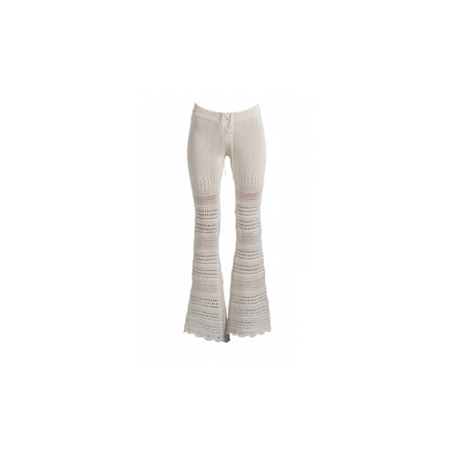 Amiri Checkered Crochet Flare Pants - White