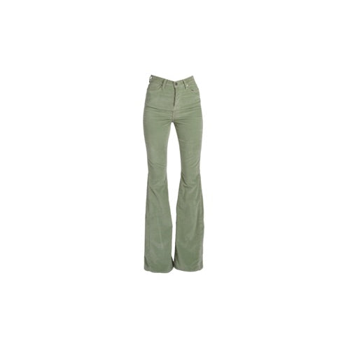 Amiri Velour Flare Stack Pants - Green