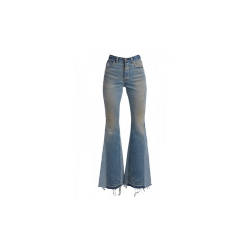 Amiri Reconstructed Flare Jean Stack - Blue