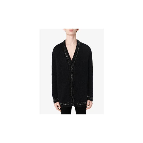 Black Embellished Mohair Cardigan