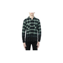 Black And Blue Dip Dye Shadow Plaid Shirt