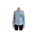 Amiri Crochet And Patch Denim Shirt - Blue