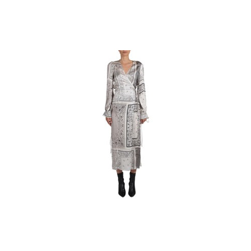 Amiri Bandana Recon Kimono Dress - Grey