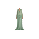 Amiri Crinkle Chiffon Maxi Dress - Green