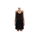 Amiri Crinkle Chiffon Slip Dress - Black
