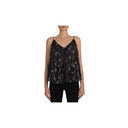 Amiri Floral Print Chiffon Tank Top - Black