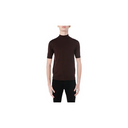 Brown Short Sleeve Mock Neck Shirt