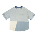 Blue Cotton Reconstructed Denim Baseball Shirt