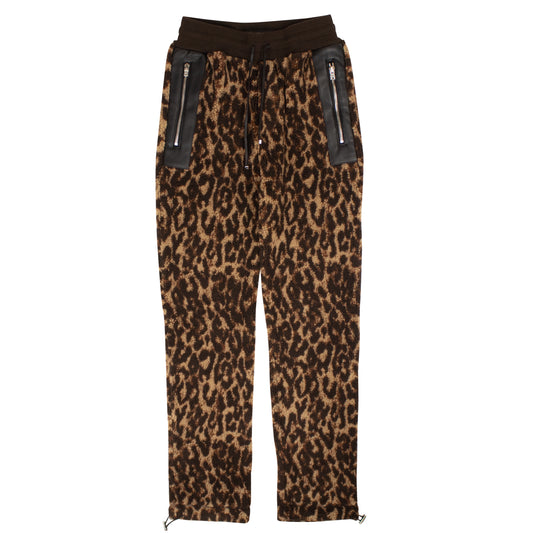 Amiri Printed Leopard Fleece Pants - Black
