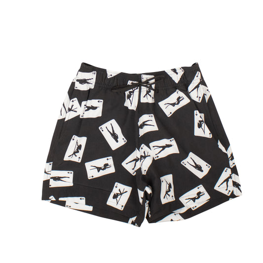 CARD BLACK SWIM TRUNKS