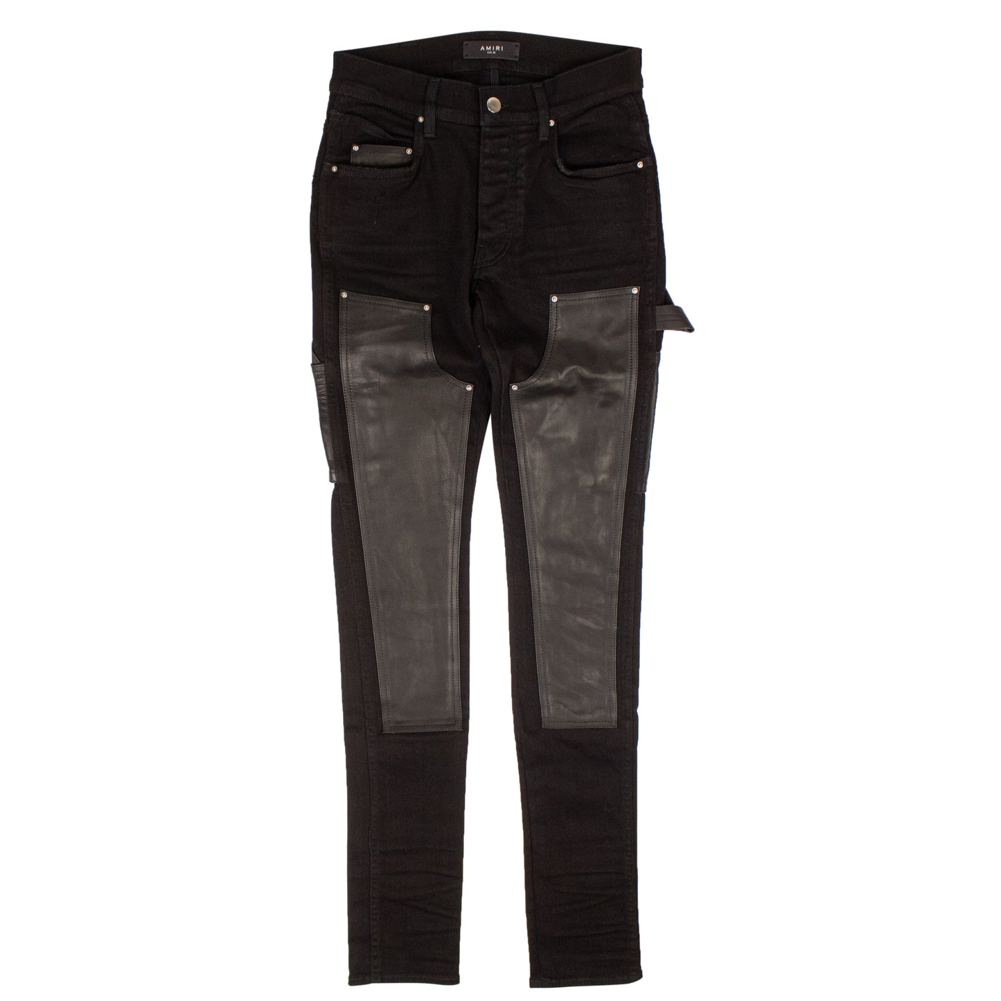 Amiri Denim Leather Workman Pant - Black