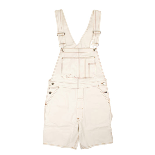 White Bermuda Overalls And Topstitch