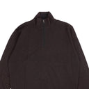 Tobaco Brown Cashmere Mezzocollo Zip Sweater