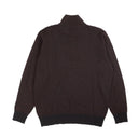 Tobaco Brown Cashmere Mezzocollo Zip Sweater