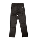 Amiri Crop Straight Lthr Denim Pants - Black