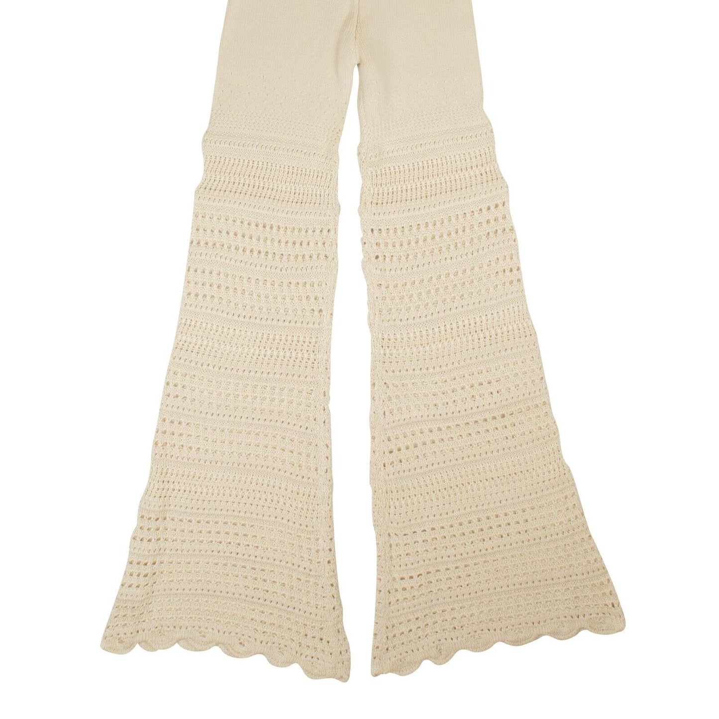 Amiri Checkered Crochet Flare Pants - White