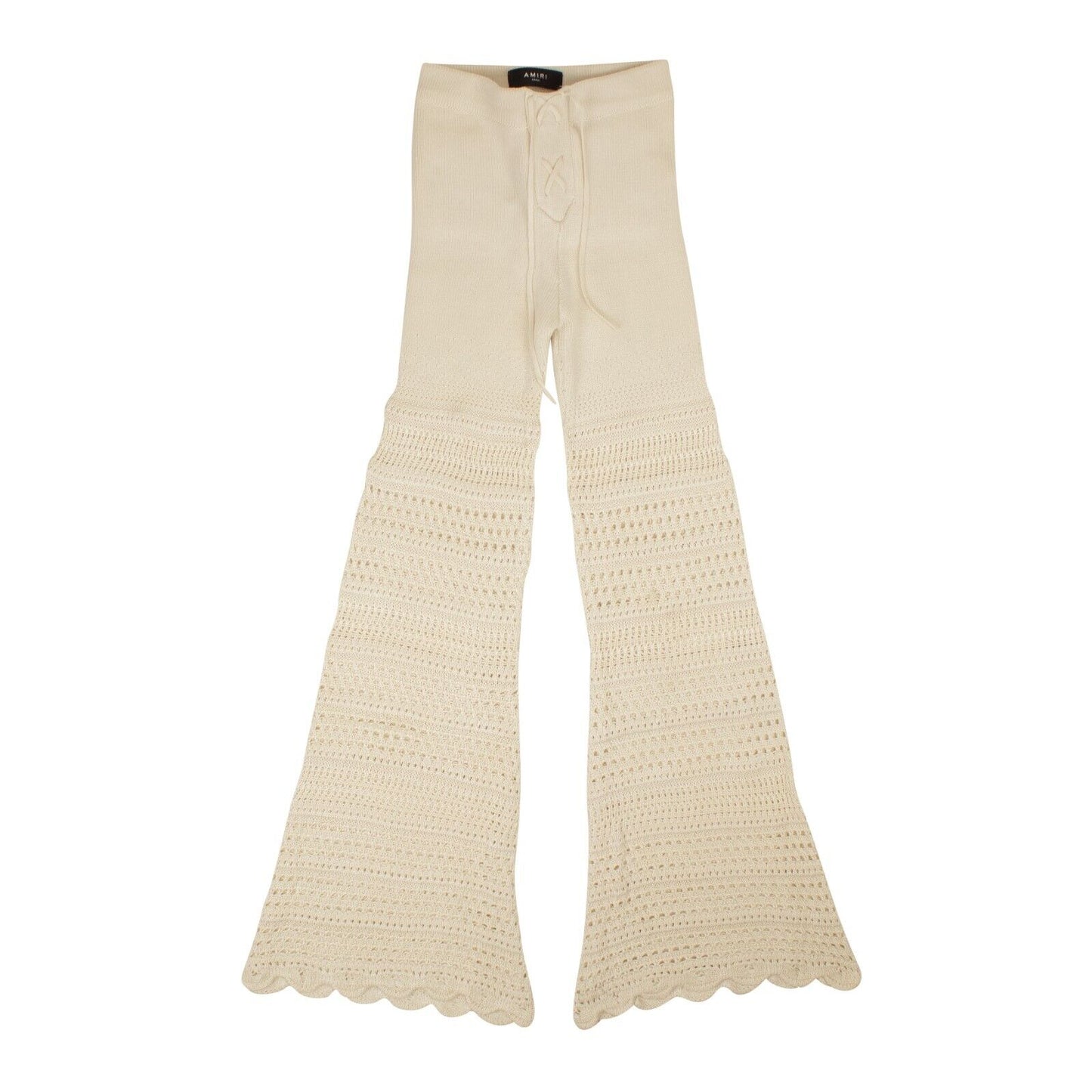 Amiri Checkered Crochet Flare Pants - White