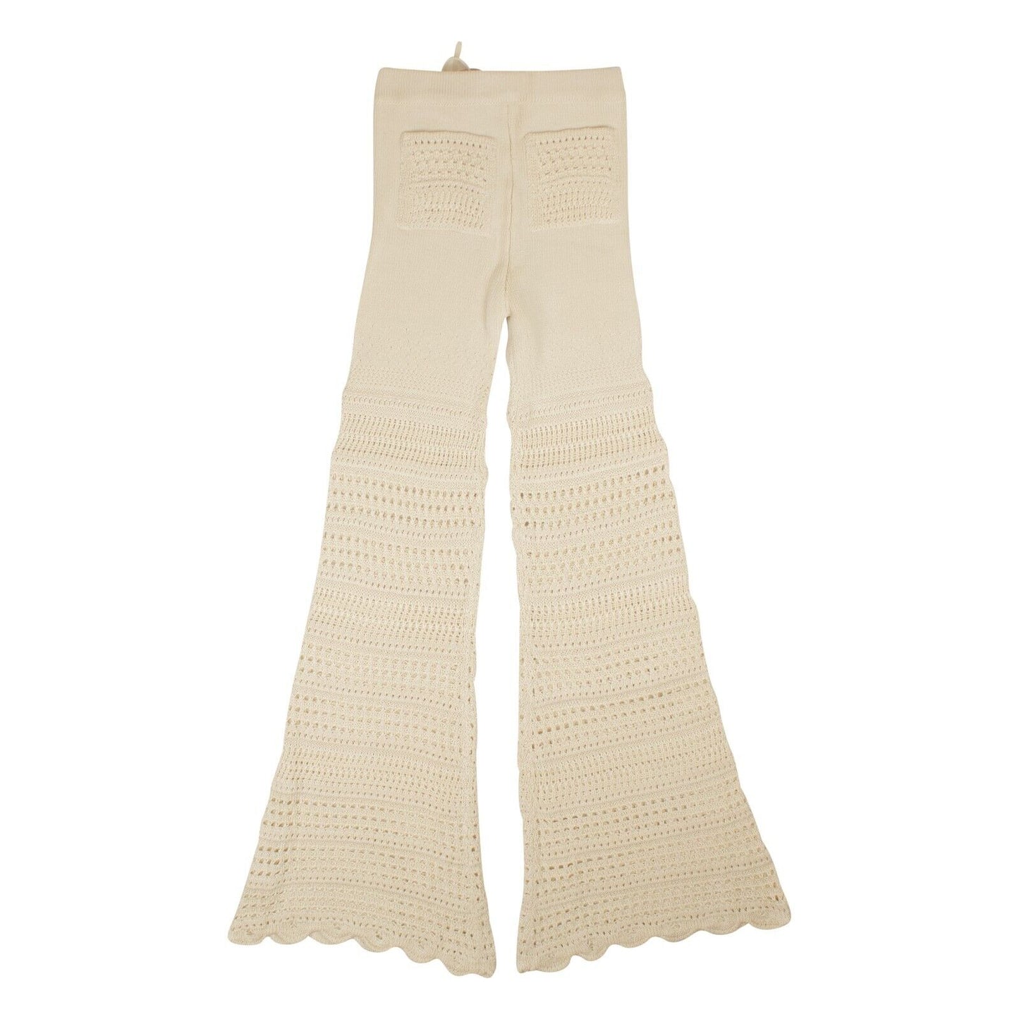 Amiri Checkered Crochet Flare Pants - White