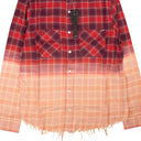 Red Bleached Flannel Button Down Shirt