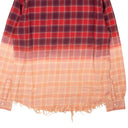 Red Bleached Flannel Button Down Shirt