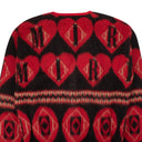 Black And Red Mohair Logo Heart Cardigan